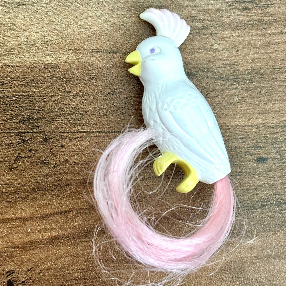 VINTAGE 1990 Mattel Barbie Bird Cage Cockatoo Replacement Cockatiel Bird White